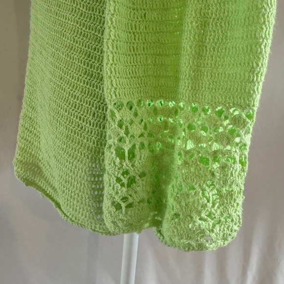 Lilly Pulitzer lime Green Crochet Knit Sweater Size L Vintage - Picture 8 of 10